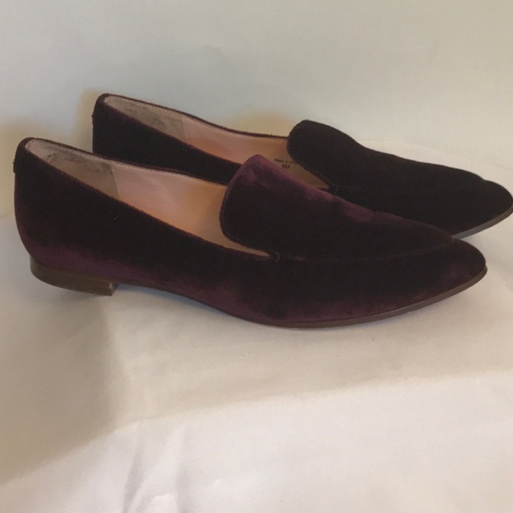 Kate Spade Burgundy Velvet Loafers